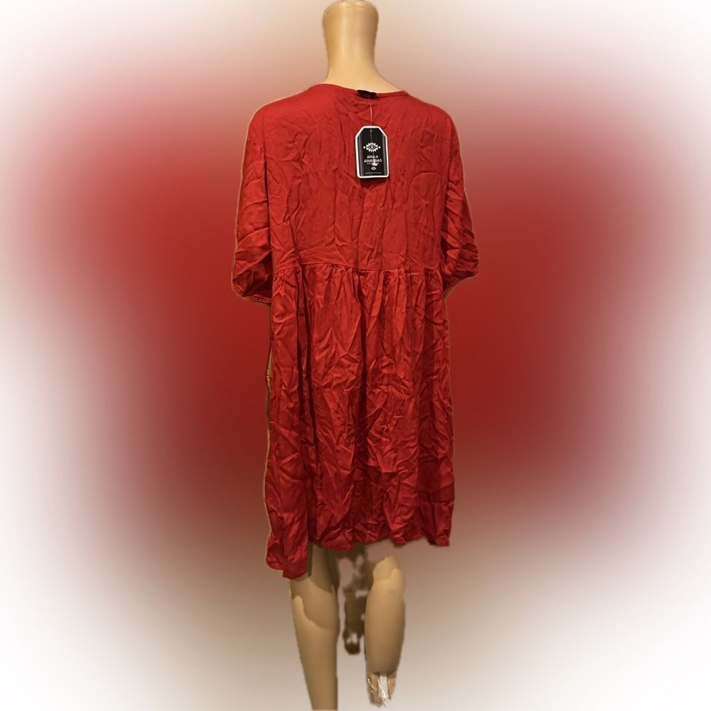 Ana K Ananda’s Collection Red Rayon Deep V-Neck B… - image 4